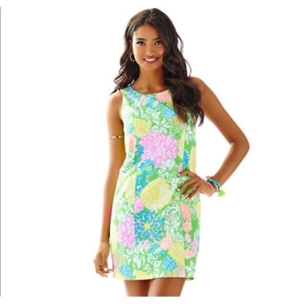 Lilly Pulitzer Neon Floral Sleeveless Midi in Green, Pink & Blue